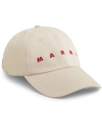 Marni - Accessoires ,Katoen Geborduurde Logo Katoenen Pet - Lyst