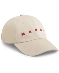 Marni - Accessoires ,Katoen Geborduurde Logo Katoenen Pet - Lyst
