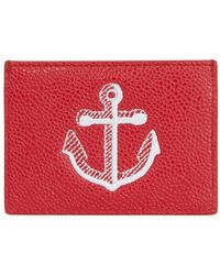 Thom Browne - Accessoires ,Rood ,Leer Leren Portemonnees & Pasjeshouders - Lyst