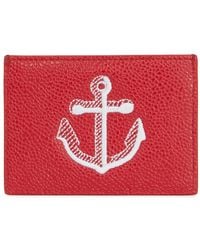 Thom Browne - Accessoires ,Rood ,Leer Leren Portemonnees & Pasjeshouders - Lyst