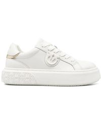 Pinko - Love birds leder sneakers,stylische sneakers in pink - Lyst