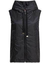 Max Mara - Jassen ,Zwart ,Polyester Zwarte Mouwloze Gewatteerde Jas Aw 25 - Lyst