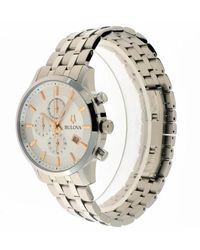 Bulova - Accessoires ,Grijs ,Sutton Chrono Roestvrijstalen Horloge - Lyst