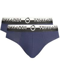 Trussardi - Ondergoed ,Blauw ,Katoen Slip Bi-Pack - Lyst