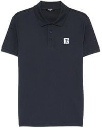 Balmain - Geborduurde Katoenen Polo - Lyst