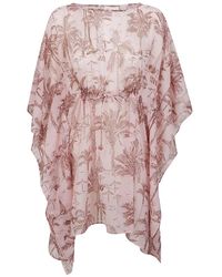 Mc2 Saint Barth - Rosa baumwolle seide kaftan kleid - Lyst