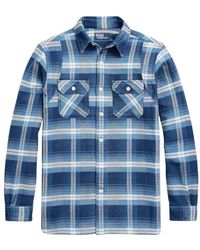 Ralph Lauren - Blaues kariertes hemd classic fit - Lyst