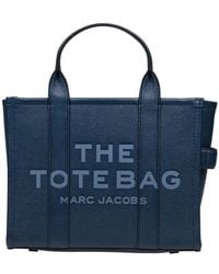 Marc Jacobs - Blau leder tote tasche mit logos - Lyst