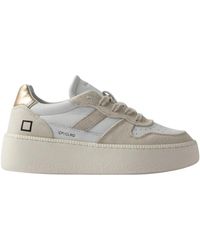 Date - Weiße court platform sneakers beige - Lyst
