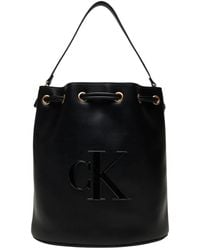 Calvin Klein - Tassen ,Zwart ,Verhoogde Ck Grote Emmer Tas - Lyst