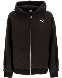 PUMA - Sudadera Con Capucha Y Cremallera Para Mujer W Her Winterized Sudadera Con Capucha Y Cremallera Completa Negro - Lyst