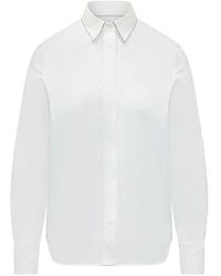Brunello Cucinelli - Overhemden ,Wit ,Katoen Shirt Met Monili - Lyst