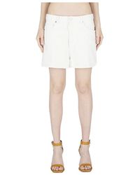 DSquared² - Korte Broeken ,Wit ,Denim Witte Denim Shorts - Lyst