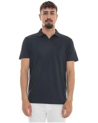 Harmont & Blaine - Tops ,Blauw ,Katoen Lrq 480 Polo Shirt Met Korte Mouwen - Lyst