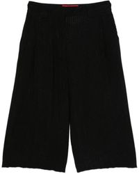 Thelatest - Broeken ,Zwart ,Wide Leg Broek Met Textuur - Lyst