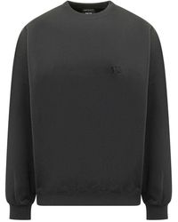 Y-3 - Hoodies & Sweatvesten ,Zwart ,Katoen Brushed Terry Crew Sweatshirt - Lyst