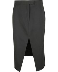 McQueen - Rokken ,Zwart ,Wol Cutaway Pencil Skirt - Lyst