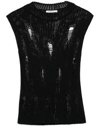 Gauchère - Tops ,Zwart ,Katoen Gedistilleerd Katoenen Vest - Lyst