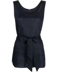 Kiton - Blauw Linnen Tank Top - Lyst