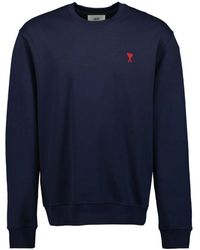 Ami Paris - Hoodies & Sweatvesten ,Blauw ,Katoen Ami De Coeur Sweatshirt - Lyst