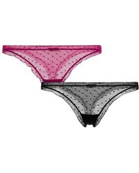 John Richmond - Geborduurde Polka Dot Bikini Slip - Lyst