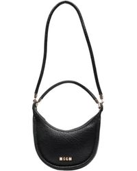 MSGM - Tassen ,Zwart ,Polyester Leren Schoudertas - Lyst