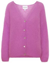 American Dreams - Lila mohair-strickjacke mit knopfdetails - Lyst