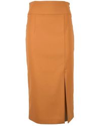 Patrizia Pepe - Rokken ,Oranje ,Polyester Elegante Rok Met Elasthaanmix - Lyst
