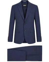 HUGO - Kostuums ,Blauw ,Leer Single Breasted Suits - Lyst