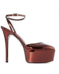 ALEVI - Bronze high heel sandals - Lyst