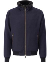 Moorer - Jassen ,Blauw ,Wol Luxe Wol-Kasjmier Jas Met Dons - Lyst