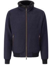Moorer - Jassen ,Blauw ,Wol Luxe Wol-Kasjmier Jas Met Dons - Lyst