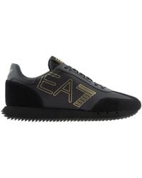 EA7 - Schwarze casual textil sneakers mit 3cm gummisohle - Lyst