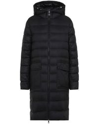 Moncler - Jassen ,Zwart ,Lange Parka Jas Met Capuchon - Lyst