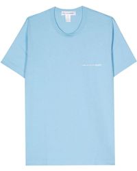 Comme des Garçons - Logo-print baumwoll-t-shirt in himmelblau - Lyst