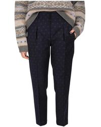 Brunello Cucinelli - Broeken ,Zwart ,Gestreept Fantasy Blauwe Broek - Lyst