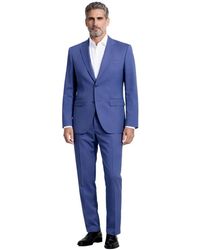 BOSS - Kostuums ,Blauw ,Katoen H-Huge 2-Delig Pak - Lyst