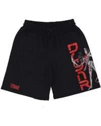 DOLLY NOIRE - Korte Broeken ,Zwart ,Katoen Zwarte Sweatshorts Elastische Taille Mannen - Lyst