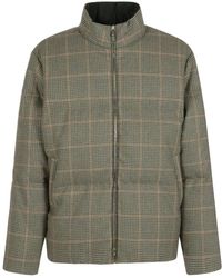 Thom Browne - Jassen ,Groen ,Tweed 4-Bar Reversible Funnel Neck Zip Up Jacket - Lyst