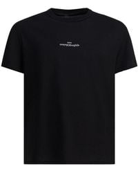 Maison Margiela - Tops ,Zwart ,Katoen Distorted Logo T-Shirt - Lyst