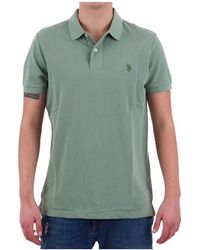 U.S. POLO ASSN. - Tops ,Groen ,Katoen Korte Mouw Polo Logo T-Shirt Groen - Lyst