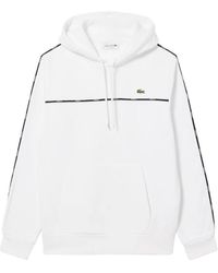 Lacoste - Hoodies & Sweatvesten ,Wit ,Katoen Witte Sweatshirt Voor Mannen - Lyst