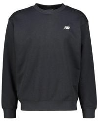 New Balance - Hoodies & Sweatvesten ,Zwart ,Katoen Sweatshirt Van Franse Badstof Met Geborduurd Logo - Lyst