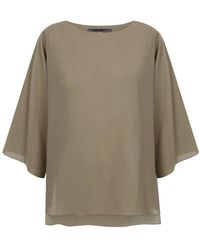 Cortana - Tops ,Groen ,Katoen Khaki Groene Katoenen Voile Blouse - Lyst