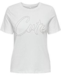 ONLY - T-shirt casual in cotone - Lyst