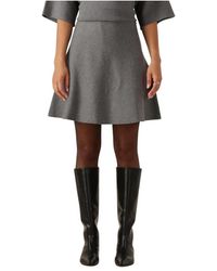Object - Kleedjes ,Grijs ,Objreynard Hw Short Knit Skirt - Lyst