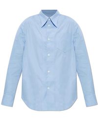 Ami Paris - Overhemden ,Blauw ,Katoen Oversized Overhemd - Lyst
