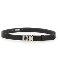 DSquared² - Accessoires ,Zwart ,Leer Vacchetta Stampa Icon Belt - Lyst