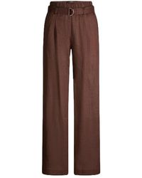 Windsor. - Linnen Palazzo Pantalon Met Plooien En Riem - Lyst