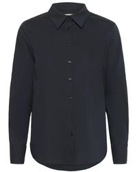 Part Two - Overhemden ,Blauw ,Katoen Donkerblauwe Nimini Pw Sh Blouse - Lyst